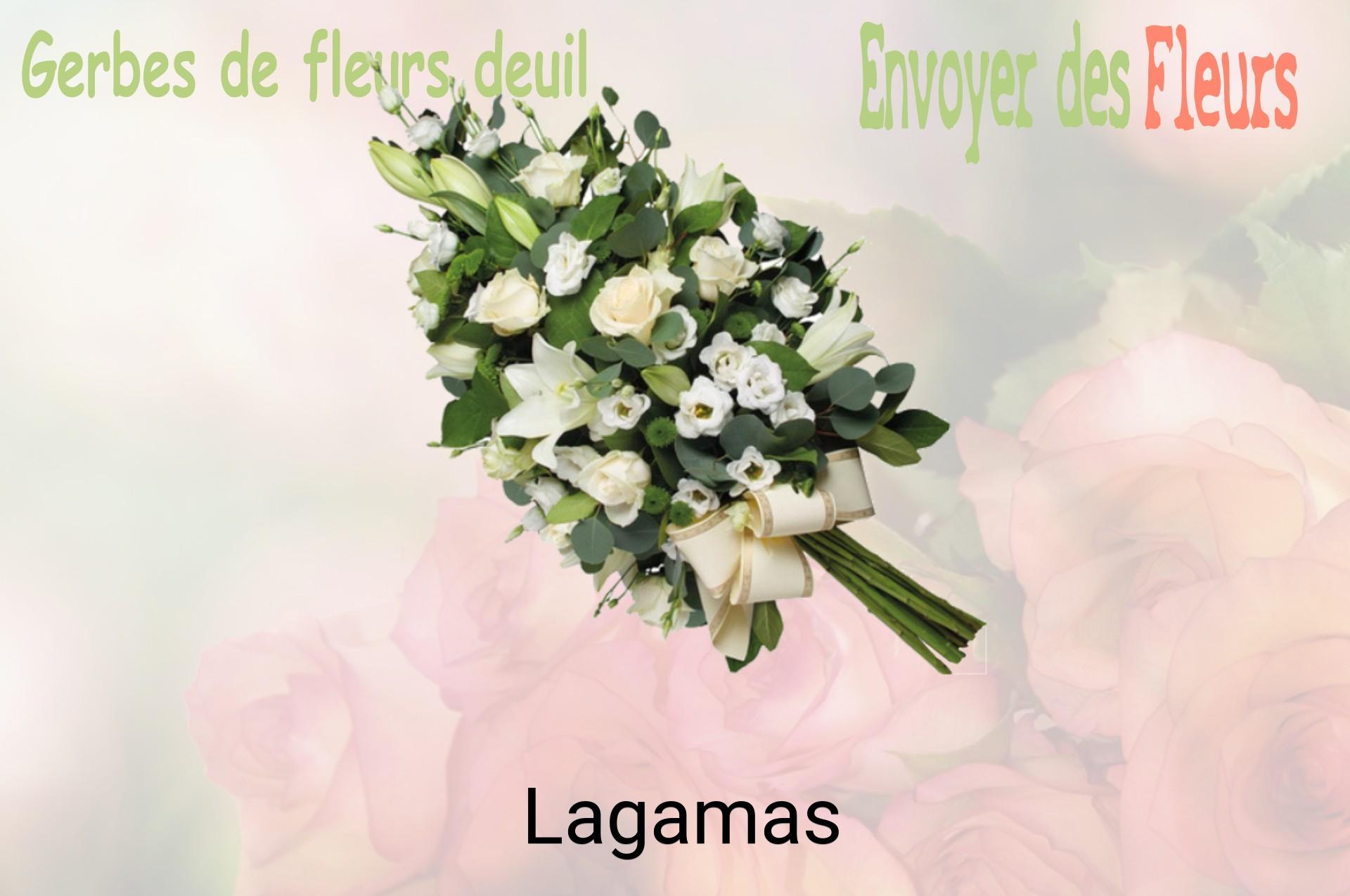 Gerbe de fleurs de deuil livrée à Lagamas